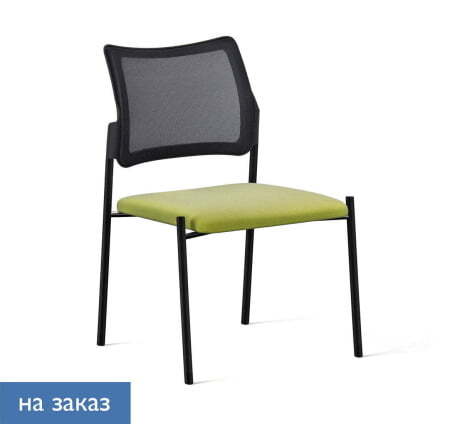 PINKO Mesh_black Кресло на 4-х опорах без подлокотников (Черный/Зеленый/Черный)