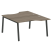 Рабочая станция криволинейная Metal System Style БА.РАС-СА-2.2 1400x1835x750 (Дуб Наварра/Серый металл)