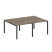 Рабочая станция на 4 раб. места Metal System Style БП.СМ-4.1 2000x1475x750 (Дуб Наварра/Серый металл)