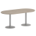 Стол овальный VR.SP-5-180.1 1800x900x750 (Серый/Белый Металл)