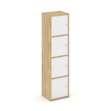 Стеллаж Locker Plus LK.K-004 408x350x1593 (Тиквуд Светлый | Белый)