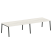 Стол для переговоров (2 столешницы) на А-образном м/к Metal System Style БА.ПРГ-2.5 3600x1235x750 (Дуб наварра/Серый металл)