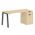 Стол письменный VR.SP-3-158.1.A 1580x720x750 (Серый/Белый Металл)