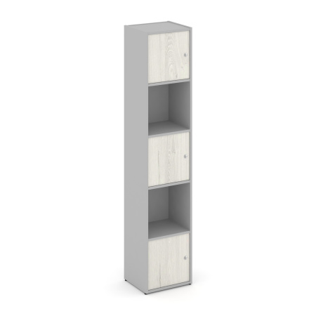 Стеллаж Locker Plus LK.K-007 408x350x1983 (Серый | Дуб Наварра)
