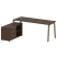 Рабочая станция с тумбой на А-образном м/к Metal System Style БА.РС-СТС-2.5 (L) 1900x1520x750 (Дуб наварра/Серый металл)