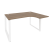 Стол эргономичный правый на О-образном м/к Onix O.MO-SA-3R 1380x1180x750 (Тиквуд Темный/Белый Металл)