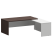 Стол руководителя правый Кортез KZP-20R 2000x2000x750 (Темный шимо/Белый)