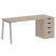Стол письменный VR.SP-3-178.4.A 1780x720x750 (Серый/Белый Металл)