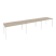 Рабочая станция на П-образном м/к Onix O.MP-RS-3.3.8 4140x800x750 (Тиквуд Темный/Белый Металл)