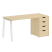 Стол письменный VR.SP-3-158.4.A 1580x720x750 (Серый/Белый Металл)