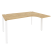 Стол эргономичный правый на П-образном м/к Onix O.MP-SA-4R 1580x1180x750 (Тиквуд Темный/Белый Металл)
