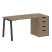 Стол письменный VR.SP-3-158.4.A 1580x720x750 (Серый/Белый Металл)