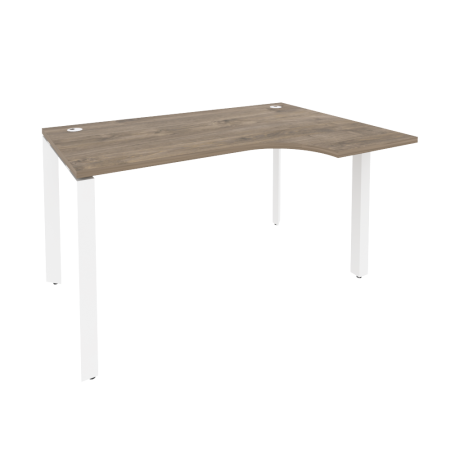Стол эргономичный правый на П-образном м/к Onix O.MP-SA-2R 1380x980x750 (Тиквуд Темный/Белый Металл)
