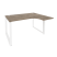 Стол эргономичный правый на О-образном м/к Onix O.MO-SA-3R 1380x1180x750 (Тиквуд Темный/Белый Металл)