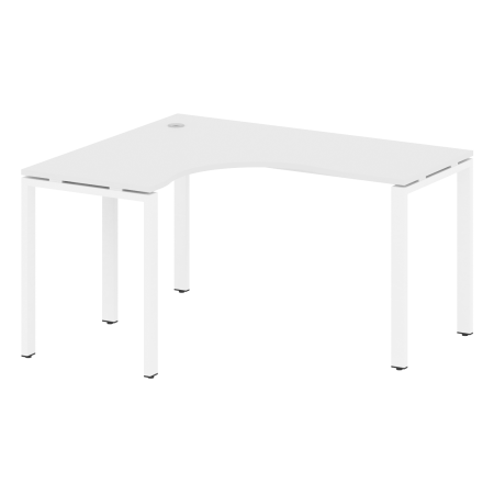 Стол криволинейный левый Metal System Style БП.СА-3 Л 1400x1200x750 (Белый/Белый металл)