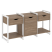 Тумба на регулируемых опорах наборная VR.L-TN-6.O 1440x460x719 (Тиквуд Темный/Белый металл)