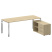 Стол для руководителя с тумбой правый БГ.СРТ-6.8 (R) 2100x1620x750 (Вяз Благородный/Нерж. Сталь)