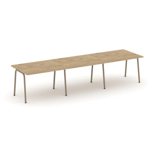 Стол переговорный ES.PRG-3.2-K (3540х980х750) (Тиквуд Светлый/Металл Латте)