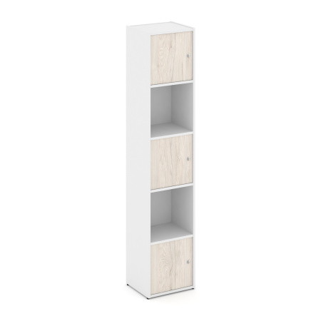Стеллаж Locker Plus LK.K-007 408x350x1983 (Белый | Денвер Светлый)