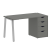 Стол письменный VR.SP-3-138.4.A 1380x720x750 (Серый/Белый Металл)