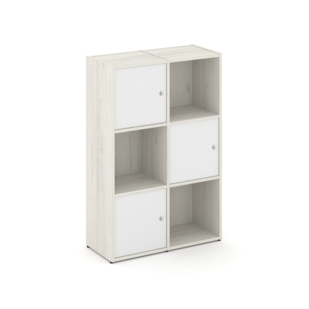 Стеллаж Locker Plus LK.K-002 798x350x1203 (Дуб Наварра | Белый)