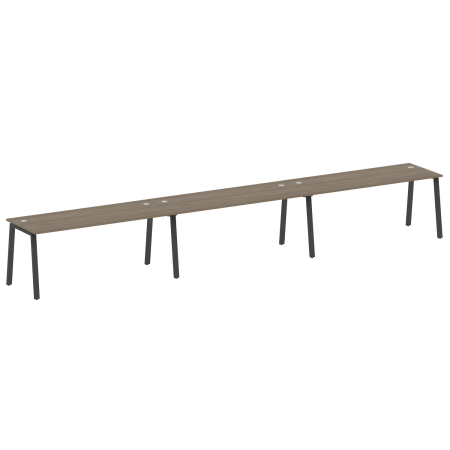 Рабочая станция на 3 рабочих места на А-образном м/к Metal System Style БА.СМ-3.5 5400x720x750 (Вяз/Антрацит металл)