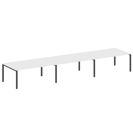 Переговорный стол 3 столешницы Metal System Style БП.ПРГ-3.5 5400x1235x750 (Белый/Антрацит металл)