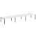 Переговорный стол 3 столешницы Metal System Style БП.ПРГ-3.5 5400x1235x750 (Дуб Наварра/Серый металл)