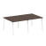 Стол для переговоров (2 столешницы) на А-образном м/к Metal System Style БА.ПРГ-2.1 2000x1235x750 (Дуб наварра/Серый металл)