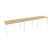 Рабочая станция на П-образном м/к Onix O.MP-RS-3.2.7 3540x720x750 (Тиквуд Темный/Белый Металл)