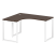 Стол криволинейный левый Metal System Style БО.СА-3 Л 1400x1200x750 (Дуб Наварра/Серый металл)