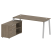 Рабочая станция с тумбой на А-образном м/к Metal System Style БА.РС-СТС-2.4 (L) 1700x1520x750 (Дуб наварра/Серый металл)