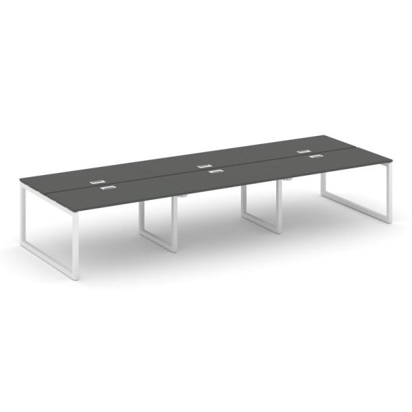 Рабочая станция 2-х сторонняя SN-5O.DRS-081 (2940х1632х750) (Антрацит/Металл Белый)