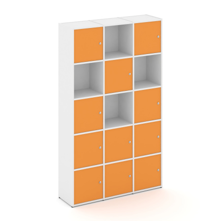 Стеллаж Locker Plus LK.K-009 1188x350x1983 (Белый | Оранжевый)