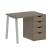 Стол письменный VR.SP-3-98.4.A 980x720x750 (Серый/Белый Металл)