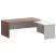 Стол руководителя правый Кортез KZP-20R 2000x2000x750 (Темный шимо/Белый)