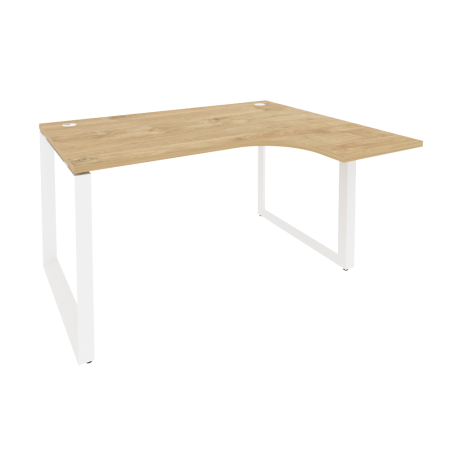 Стол эргономичный правый на О-образном м/к Onix O.MO-SA-3R 1380x1180x750 (Тиквуд Светлый/Белый Металл)