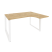 Стол эргономичный правый на О-образном м/к Onix O.MO-SA-3R 1380x1180x750 (Тиквуд Темный/Белый Металл)