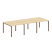 Переговорный стол 3 столешницы Metal System Style БП.ПРГ-3.1 3000x1235x750 (Дуб Наварра/Серый металл)