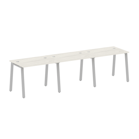 Рабочая станция на 3 рабочих места на А-образном м/к Metal System Style БА.СМ-3.1 3000x720x750 (Дуб наварра/Серый металл)