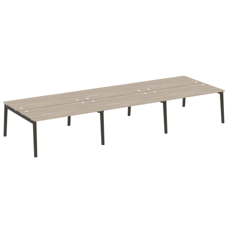 Рабочая станция на деревянных опорах Onix Wood OW.D.RS-6.4.8 4740x1635x750 (Дуб Аттик/Дуб Темный)