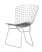 Стул обеденный Bertoia хромированный с черной подушкой (Стул кухонный Bertoia серебристый)
