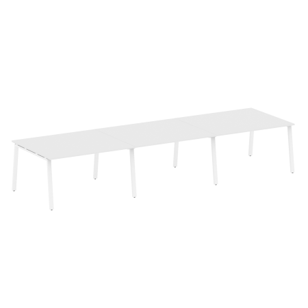 Стол для переговоров (3 столешницы) на А-образном м/к Metal System Style БА.ПРГ-3.3 4200x1235x750 (Белый/Белый металл)