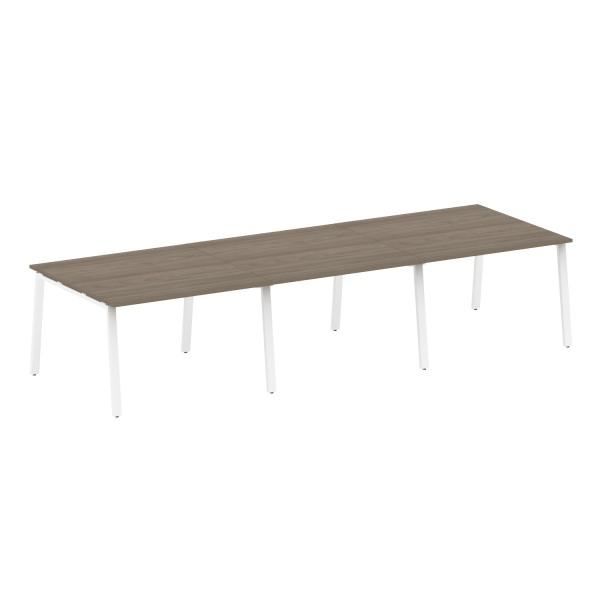 Стол для переговоров (3 столешницы) на А-образном м/к Metal System Style БА.ПРГ-3.2 3600x1235x750 (Вяз/Белый металл)