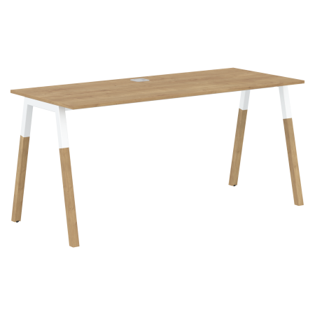 Стол прямой Forta FST 1567 1580x733x670 (Дуб Гамильтон/Белый премиум)
