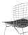 Стул обеденный Bertoia хромированный с черной подушкой (Стул кухонный Bertoia серебристый)