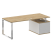 Стол руководителя с опорной тумбой, левый Shift SK.SRT-200 (L) (2000x904x753) (Тиквуд Светлый-Капучино | Хром)