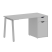 Стол письменный VR.SP-3-138.1.A 1380x720x750 (Серый/Белый Металл)