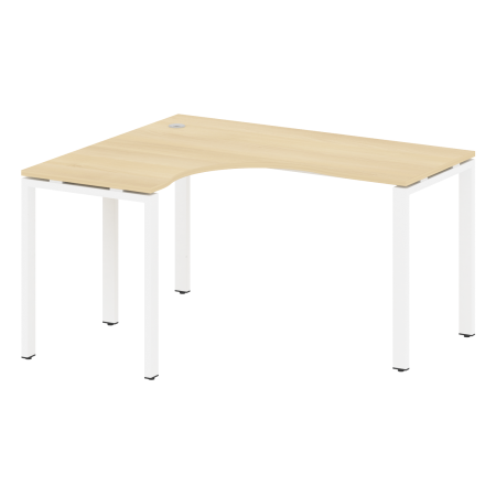 Стол криволинейный левый Metal System Style БП.СА-3 Л 1400x1200x750 (Акация/Белый металл)
