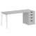 Стол письменный VR.SP-3-178.4.A 1780x720x750 (Серый/Белый Металл)